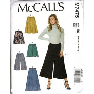 McCall's M7475 Misses 14 to 22 Skirts, Shorts and Culottes Uncut Sewing Pattern